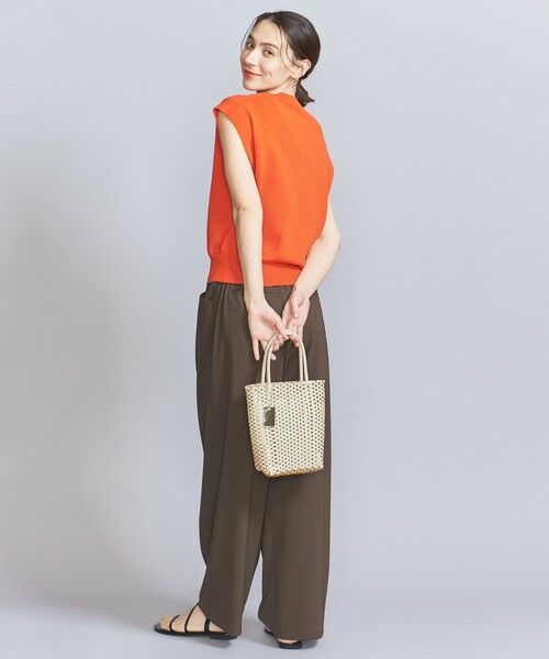 コンビ メッシュ ミニ トートバッグ/かごバッグ　ベージュ BEAUTY&YOUTH UNITED ARROWS｜コンビ メッシュ ミニ トート