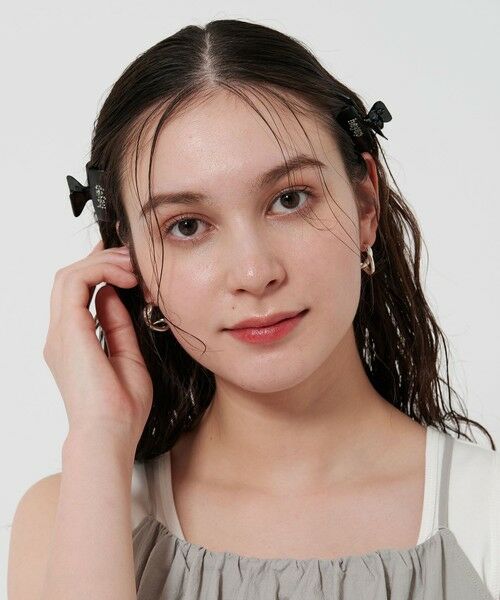 BEAUTY&YOUTH UNITED ARROWS / ビューティー&ユース ユナイテッドアローズ ヘアピン | ＜heyep＞ロゴ ラインストーン スクエアクリップ/2P | 詳細4