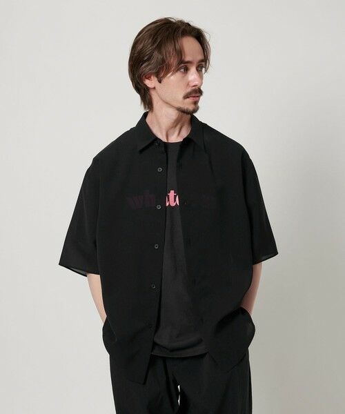 BEAUTY & YOUTH UNITED ARROWS/ビューティー&ユース ユナイテッドアローズ トリクシオン シアー レギュラー ショートスリーブ シャツ FORM型 BLACK L BEAUTY & YOUTH UNITED ARROWS/ビューティー&ユース ユナイテッドアローズ トリクシオン シアー レギュラー ショートスリーブ シャツ FORM型 BLACK L