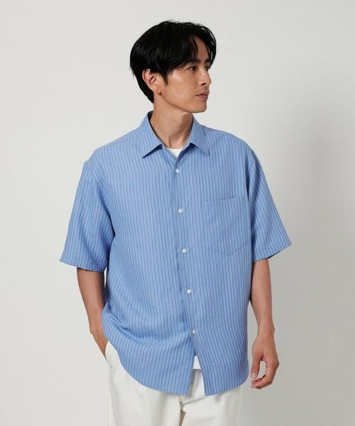 ユナイテッドアローズ　ストライプ　ペプラムシャツ ブラウス　コットン　シルク UNITED ARROWS｜ペプラム ストライプ ノースリーブブラウス