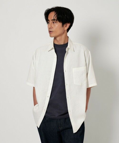 UNITED ARROWS 半袖シャツ ホワイト BEAUTY&YOUTH UNITED ARROWS｜クリア オックスフォード