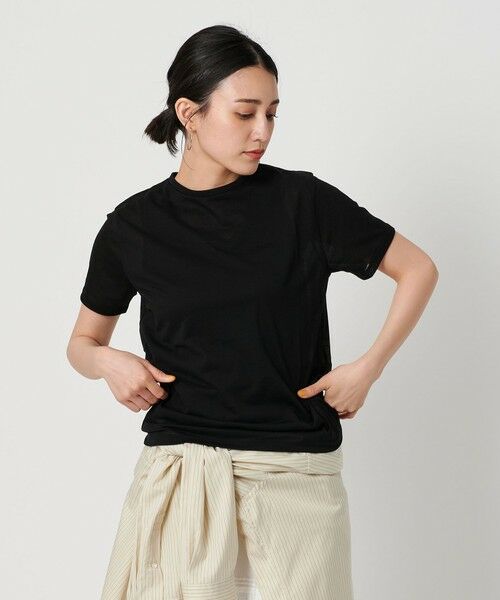 BEAUTY&YOUTH コットンナイロン天竺シアー クルーネック Tシャツ　白 コットンナイロン天竺 シアー クルーネック Tシャツ（Tシャツ