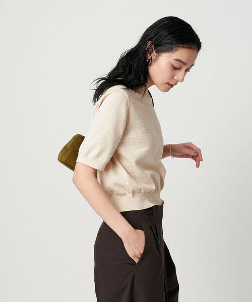 arts&science ショートスリーブ　クロップド　トップス　ニット GD two color schemeハーフスリーブニットトップス[品番