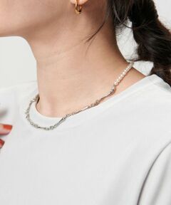 BEAUTY&YOUTH UNITED ARROWS / ビューティー&ユース ユナイテッドアローズ ネックレス・ペンダント・チョーカー | ビジュー×パールモチーフ イビツ ライン ネックレス