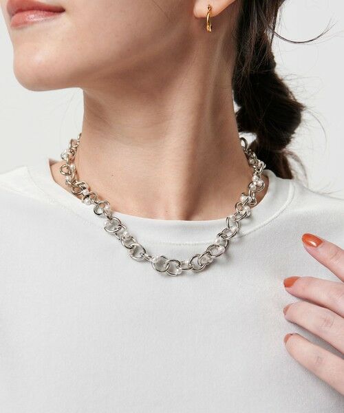 BEAUTY & YOUTH UNITED ARROWS/ビューティー&ユース ユナイテッドアローズ メタル チェーン×パールモチーフ ネックレス SILVER FREE BEAUTY & YOUTH UNITED ARROWS/ビューティー&ユース ユナイテッドアローズ メタル チェーン×パールモチーフ ネックレス SILVER FREE