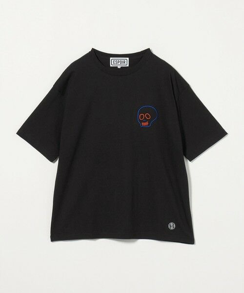 BEAUTY & YOUTH UNITED ARROWS/ビューティー&ユース ユナイテッドアローズ <ESPOIR>Skull エンブロイダリー Tシャツ BLACK M BEAUTY & YOUTH UNITED ARROWS/ビューティー&ユース ユナイテッドアローズ <ESPOIR>Skull エンブロイダリー Tシャツ BLACK M