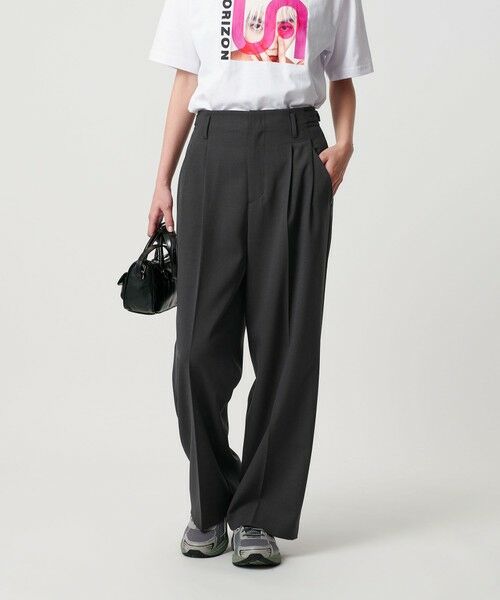 BEAUTY&YOUTH UNITED ARROWS / ビューティー&ユース ユナイテッドアローズ その他パンツ | ポリエステルブレンド ２タック タブワイドパンツ | 詳細9