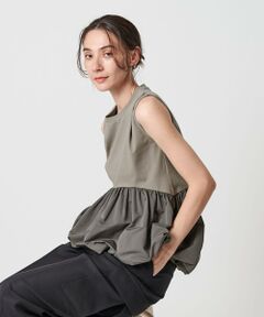 BEAUTY&YOUTH UNITED ARROWS / ビューティー&ユース ユナイテッドアローズ カットソー | 【WEB限定】ペプラムバルーン ノースリーブプルオーバー -ウォッシャブル-