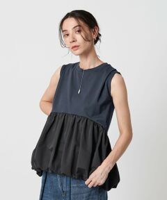 BEAUTY&YOUTH UNITED ARROWS / ビューティー&ユース ユナイテッドアローズ カットソー | 【WEB限定】ペプラムバルーン ノースリーブプルオーバー -ウォッシャブル-