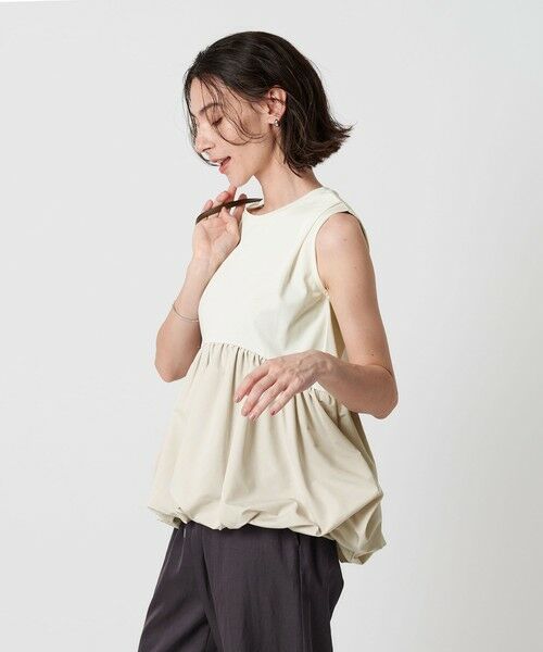 BEAUTY&YOUTH UNITED ARROWS / ビューティー&ユース ユナイテッドアローズ カットソー | 【WEB限定】ペプラムバルーン ノースリーブプルオーバー -ウォッシャブル- | 詳細1