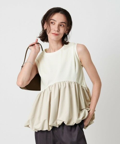 BEAUTY & YOUTH UNITED ARROWS/ビューティー&ユース ユナイテッドアローズ 【WEB限定】ペプラムバルーン ノースリーブプルオーバー -ウォッシャブル- OFF WHITE FREE