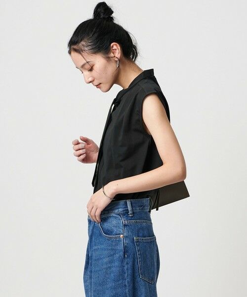 BEAUTY&YOUTH UNITED ARROWS / ビューティー&ユース ユナイテッドアローズ カットソー | 【WEB限定】ボウタイ スタンドカラーノースリーブTシャツ -汗染み防止- | 詳細1