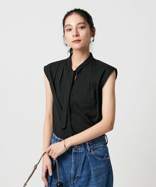 BEAUTY&YOUTH UNITED ARROWS / ビューティー&ユース ユナイテッドアローズ カットソー | 【WEB限定】ボウタイ スタンドカラーノースリーブTシャツ -汗染み防止- | 詳細2