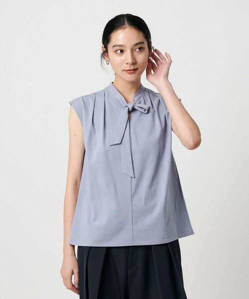 BEAUTY&YOUTH UNITED ARROWS / ビューティー&ユース ユナイテッドアローズ カットソー | 【WEB限定】ボウタイ スタンドカラーノースリーブTシャツ -汗染み防止- | 詳細9