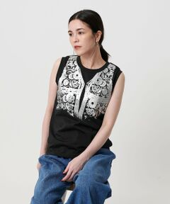BEAUTY&YOUTH UNITED ARROWS / ビューティー&ユース ユナイテッドアローズ カットソー | 【WEB限定】グリッタートロンプルイユ ノースリーブTシャツ