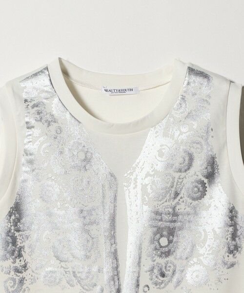 BEAUTY&YOUTH UNITED ARROWS / ビューティー&ユース ユナイテッドアローズ カットソー | 【WEB限定】グリッタートロンプルイユ ノースリーブTシャツ | 詳細7