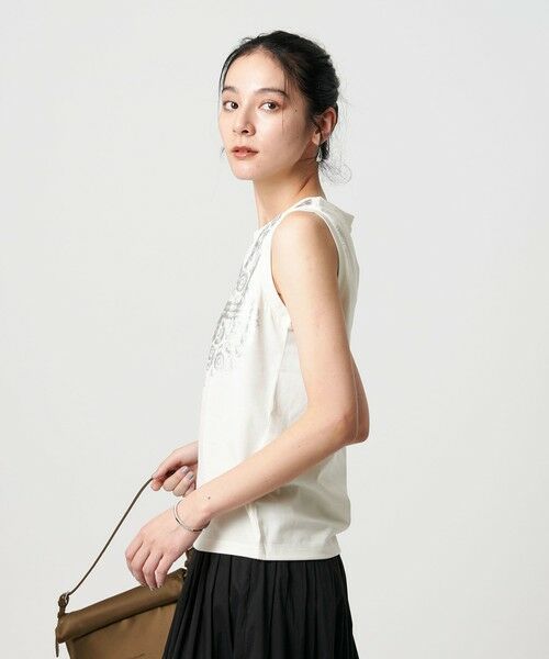 BEAUTY&YOUTH UNITED ARROWS / ビューティー&ユース ユナイテッドアローズ カットソー | 【WEB限定】グリッタートロンプルイユ ノースリーブTシャツ | 詳細1