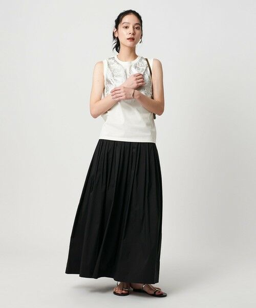BEAUTY&YOUTH UNITED ARROWS / ビューティー&ユース ユナイテッドアローズ カットソー | 【WEB限定】グリッタートロンプルイユ ノースリーブTシャツ | 詳細4