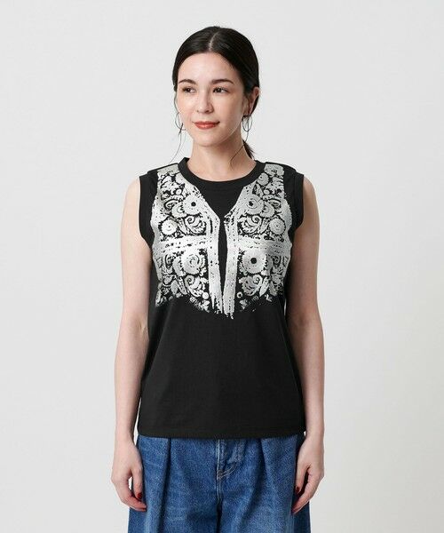 BEAUTY&YOUTH UNITED ARROWS / ビューティー&ユース ユナイテッドアローズ カットソー | 【WEB限定】グリッタートロンプルイユ ノースリーブTシャツ | 詳細11