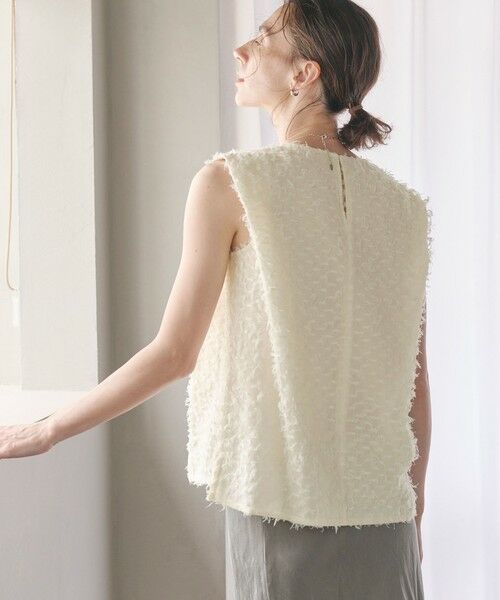 【美品】【WEB限定】フリンジ ノースリーブブラウス ―ウォッシャブル― WEB限定】フリンジ ノースリーブブラウス -ウォッシャブル