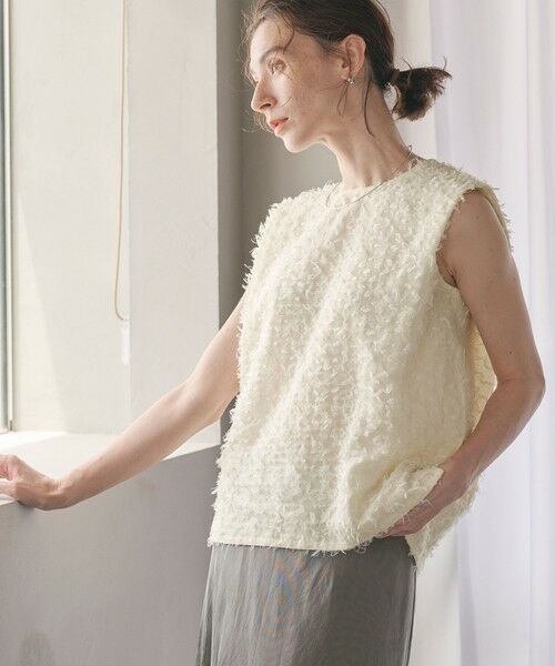 【美品】【WEB限定】フリンジ ノースリーブブラウス ―ウォッシャブル― WEB限定】フリンジ ノースリーブブラウス -ウォッシャブル