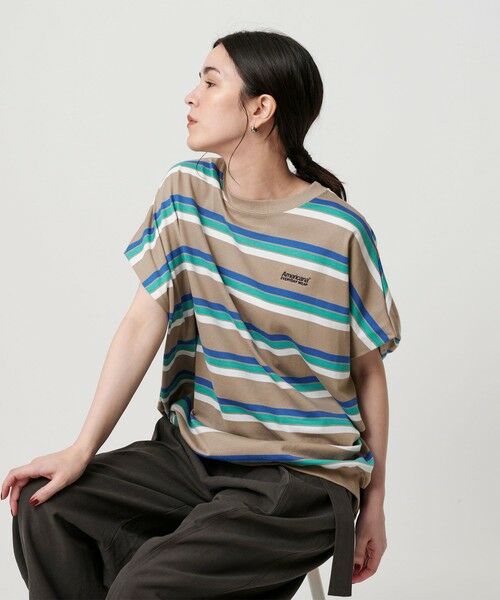 BEAUTY&YOUTH UNITED ARROWS / ビューティー&ユース ユナイテッドアローズ Tシャツ | ＜Americana＞マルチボーダー スリーブレス トップス/ベージュ | 詳細1