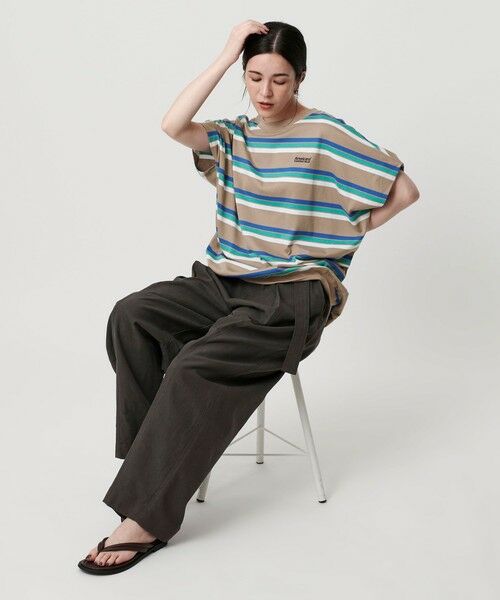 BEAUTY&YOUTH UNITED ARROWS / ビューティー&ユース ユナイテッドアローズ Tシャツ | ＜Americana＞マルチボーダー スリーブレス トップス/ベージュ | 詳細3