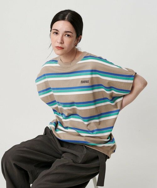 BEAUTY & YOUTH UNITED ARROWS/ビューティー&ユース ユナイテッドアローズ <Americana>マルチボーダー スリーブレス トップス/ベージュ BEIGE FREE BEAUTY & YOUTH UNITED ARROWS/ビューティー&ユース ユナイテッドアローズ <Americana>マルチボーダー スリーブレス トップス/ベージュ BEIGE FREE