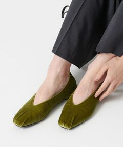 BEAUTY&YOUTH UNITED ARROWS / ビューティー&ユース ユナイテッドアローズ フラットシューズ | ギャザートゥ ベルベット フラットシューズ