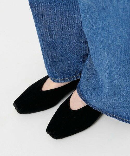 BEAUTY&YOUTH UNITED ARROWS / ビューティー&ユース ユナイテッドアローズ フラットシューズ | ギャザートゥ ベルベット フラットシューズ | 詳細1