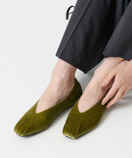 BEAUTY & YOUTH UNITED ARROWS/ビューティー&ユース ユナイテッドアローズ ギャザートゥ ベルベット フラットシューズ KELLY 23〜23.5cm(36h) BEAUTY & YOUTH UNITED ARROWS/ビューティー&ユース ユナイテッドアローズ ギャザートゥ ベルベット フラットシューズ KELLY 23〜23.5cm(36h)