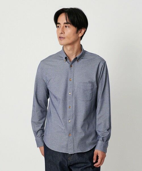 BEAUTY & YOUTH UNITED ARROWS/ビューティー&ユース ユナイテッドアローズ クイック ストレッチ シャンブレー ボタンダウン シャツ SLIM型 吸水速乾 COBALT L BEAUTY & YOUTH UNITED ARROWS/ビューティー&ユース ユナイテッドアローズ クイック ストレッチ シャンブレー ボタンダウン シャツ SLIM型 吸水速乾 COBALT L