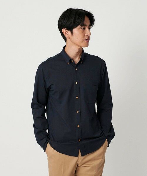 BEAUTY & YOUTH UNITED ARROWS/ビューティー&ユース ユナイテッドアローズ クイック ストレッチ シャンブレー ボタンダウン シャツ SLIM型 吸水速乾 NAVY L BEAUTY & YOUTH UNITED ARROWS/ビューティー&ユース ユナイテッドアローズ クイック ストレッチ シャンブレー ボタンダウン シャツ SLIM型 吸水速乾 NAVY L