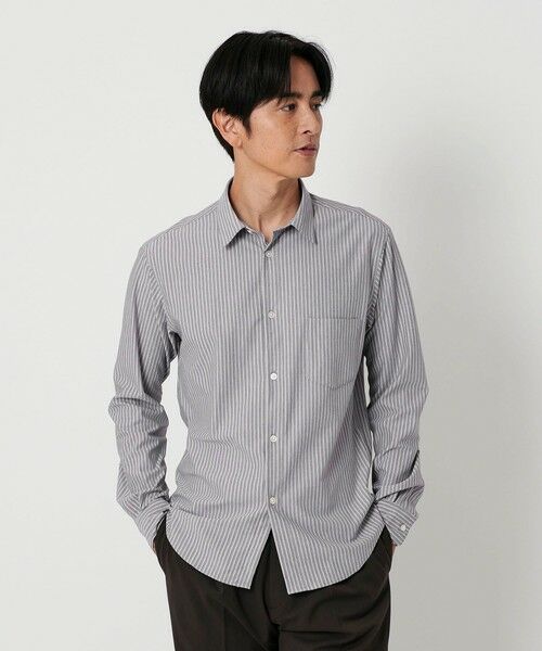 BEAUTY & YOUTH UNITED ARROWS/ビューティー&ユース ユナイテッドアローズ クイック ストレッチ ストライプ レギュラー シャツ SLIM型 DK. GRAY XL BEAUTY & YOUTH UNITED ARROWS/ビューティー&ユース ユナイテッドアローズ クイック ストレッチ ストライプ レギュラー シャツ SLIM型 DK. GRAY XL