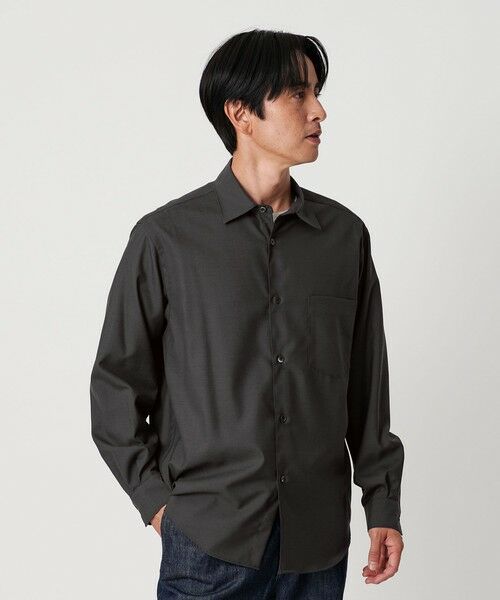 BEAUTY & YOUTH UNITED ARROWS/ビューティー&ユース ユナイテッドアローズ 尾州 TW レギュラー シャツ FORM TAPERD型 ウォッシャブル MADE IN JAPAN DK. GRAY M BEAUTY & YOUTH UNITED ARROWS/ビューティー&ユース ユナイテッドアローズ 尾州 TW レギュラー シャツ FORM TAPERD型 ウォッシャブル MADE IN JAPAN DK. GRAY M