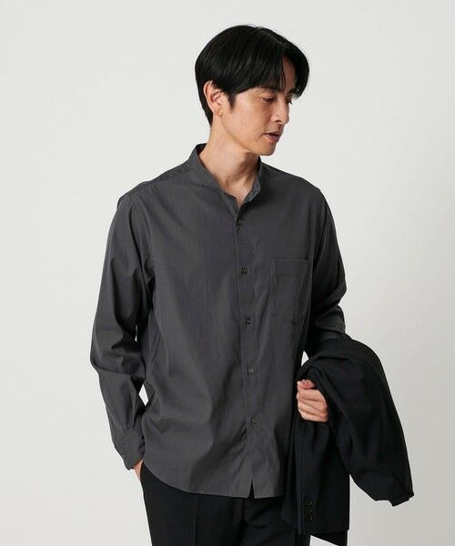BEAUTY & YOUTH UNITED ARROWS/ビューティー&ユース ユナイテッドアローズ 70/2 ブロード バンドカラー シャツ REGULAR型 DK. GRAY S BEAUTY & YOUTH UNITED ARROWS/ビューティー&ユース ユナイテッドアローズ 70/2 ブロード バンドカラー シャツ REGULAR型 DK. GRAY S
