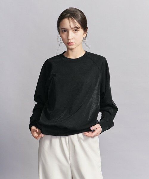 BEAUTY & YOUTH UNITED ARROWS/ビューティー&ユース ユナイテッドアローズ 【WEB限定】シアー ラグラン スウェット BLACK L BEAUTY & YOUTH UNITED ARROWS/ビューティー&ユース ユナイテッドアローズ 【WEB限定】シアー ラグラン スウェット BLACK L