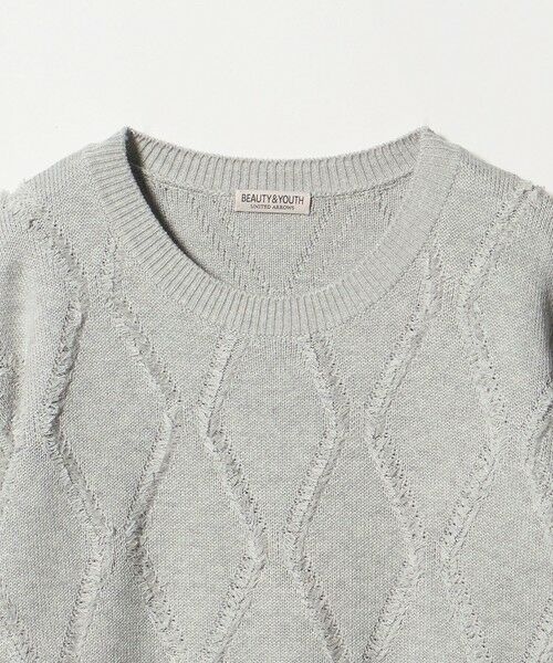 BEAUTY&YOUTH UNITED ARROWS / ビューティー&ユース ユナイテッドアローズ ニット・セーター | フリンジ パターン クルーネック ニット | 詳細4