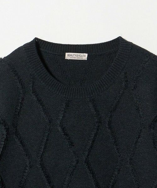 BEAUTY&YOUTH UNITED ARROWS / ビューティー&ユース ユナイテッドアローズ ニット・セーター | フリンジ パターン クルーネック ニット | 詳細14