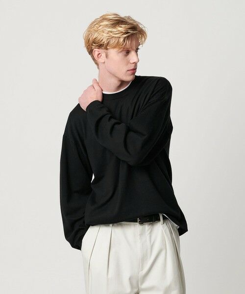 BEAUTY & YOUTH UNITED ARROWS/ビューティー&ユース ユナイテッドアローズ コットン カシミヤ ブレンド ロングスリーブ Tシャツ BLACK M BEAUTY & YOUTH UNITED ARROWS/ビューティー&ユース ユナイテッドアローズ コットン カシミヤ ブレンド ロングスリーブ Tシャツ BLACK M