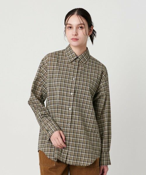 BEAUTY & YOUTH UNITED ARROWS/ビューティー&ユース ユナイテッドアローズ シアー レギュラーカラー チェックシャツ DK. BROWN FREE BEAUTY & YOUTH UNITED ARROWS/ビューティー&ユース ユナイテッドアローズ シアー レギュラーカラー チェックシャツ DK. BROWN FREE