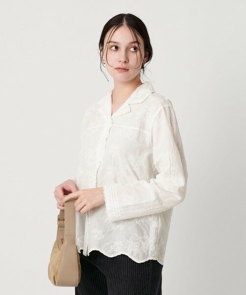 BEAUTY&YOUTH UNITED ARROWS / ビューティー&ユース ユナイテッドアローズ シャツ・ブラウス | エンブロイダリー オープンカラーシャツ | 詳細1