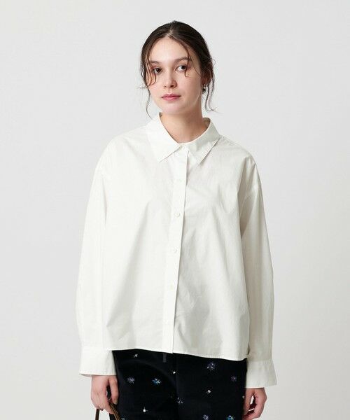 BEAUTY & YOUTH UNITED ARROWS/ビューティー&ユース ユナイテッドアローズ コットン ソリッド&ストライプ シャツ WHITE FREE BEAUTY & YOUTH UNITED ARROWS/ビューティー&ユース ユナイテッドアローズ コットン ソリッド&ストライプ シャツ WHITE FREE