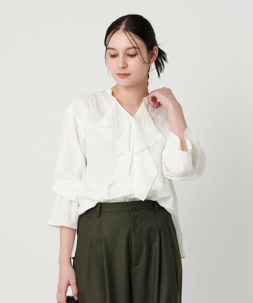 BEAUTY&YOUTH UNITED ARROWS / ビューティー&ユース ユナイテッドアローズ シャツ・ブラウス | ラッフル スキッパーブラウス ウォッシャブル | 詳細2