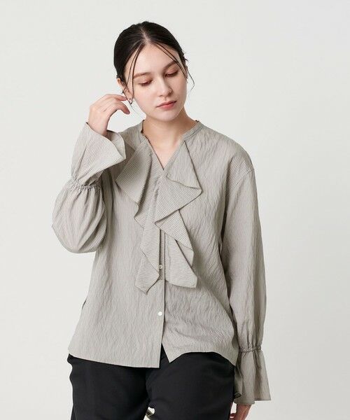 BEAUTY&YOUTH UNITED ARROWS / ビューティー&ユース ユナイテッドアローズ シャツ・ブラウス | ラッフル スキッパーブラウス ウォッシャブル | 詳細10