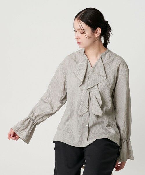 BEAUTY&YOUTH UNITED ARROWS / ビューティー&ユース ユナイテッドアローズ シャツ・ブラウス | ラッフル スキッパーブラウス ウォッシャブル | 詳細11