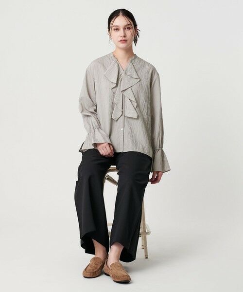 BEAUTY&YOUTH UNITED ARROWS / ビューティー&ユース ユナイテッドアローズ シャツ・ブラウス | ラッフル スキッパーブラウス ウォッシャブル | 詳細13