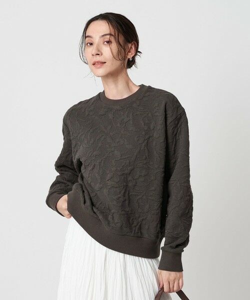 BEAUTY & YOUTH UNITED ARROWS/ビューティー&ユース ユナイテッドアローズ ボタニカルジャガード プルオーバー DK. GRAY FREE BEAUTY & YOUTH UNITED ARROWS/ビューティー&ユース ユナイテッドアローズ ボタニカルジャガード プルオーバー DK. GRAY FREE