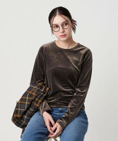 BEAUTY&YOUTH UNITED ARROWS / ビューティー&ユース ユナイテッドアローズ Tシャツ | ポリエステルブレンド ベロアロングスリーブ Tシャツ