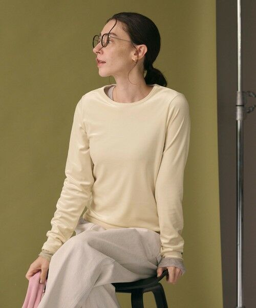 BEAUTY&YOUTH UNITED ARROWS / ビューティー&ユース ユナイテッドアローズ Tシャツ | ポリエステルブレンド ベロアロングスリーブ Tシャツ | 詳細2